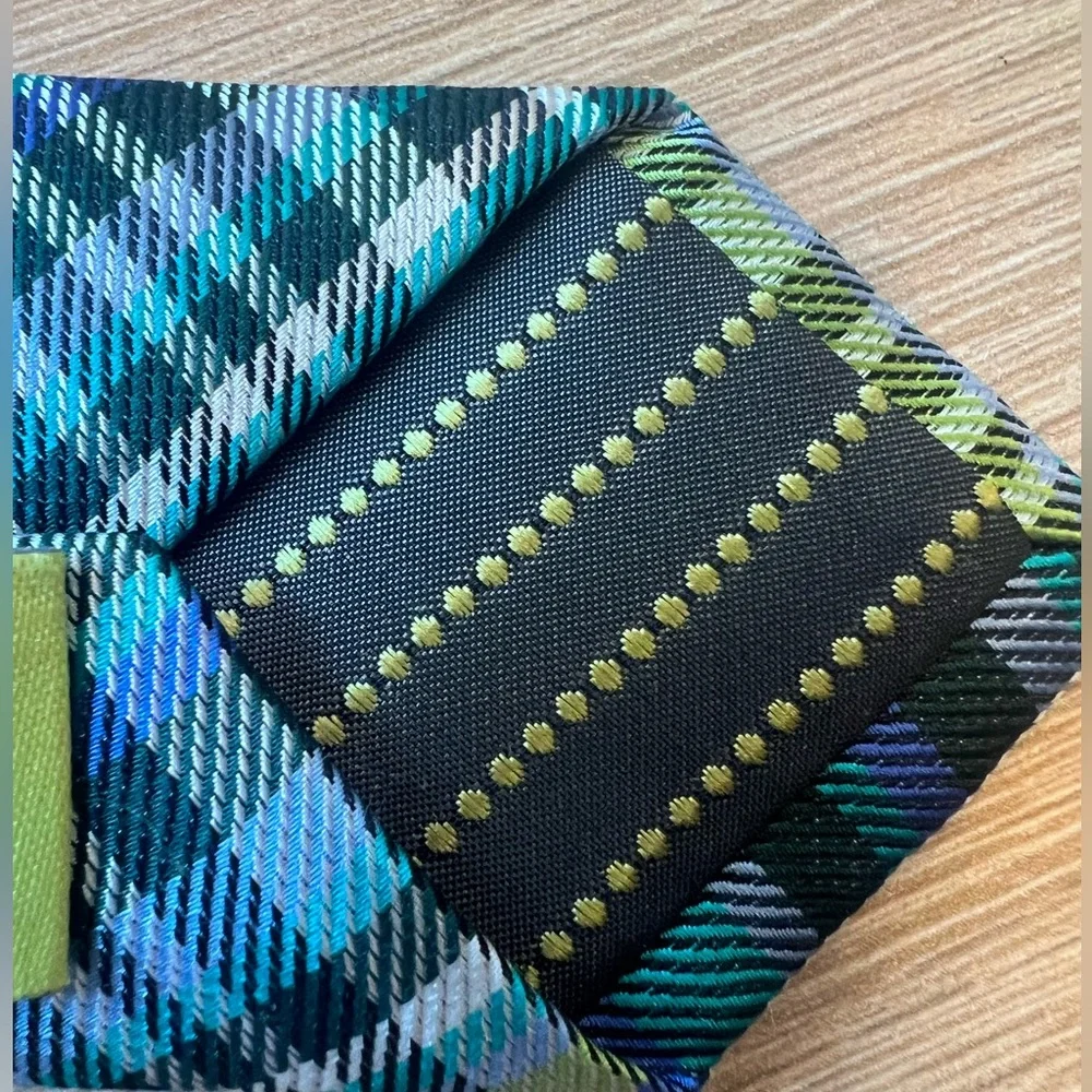 Youth Calibrate Necktie, 100% Silk Blue Plaid 49” L 2.5” W